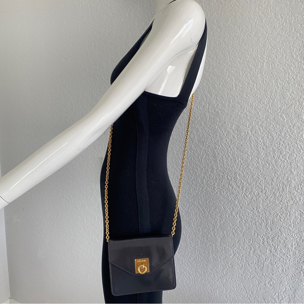 Céline Navy leather door knocker detail mini bag - Picture 13 of 16